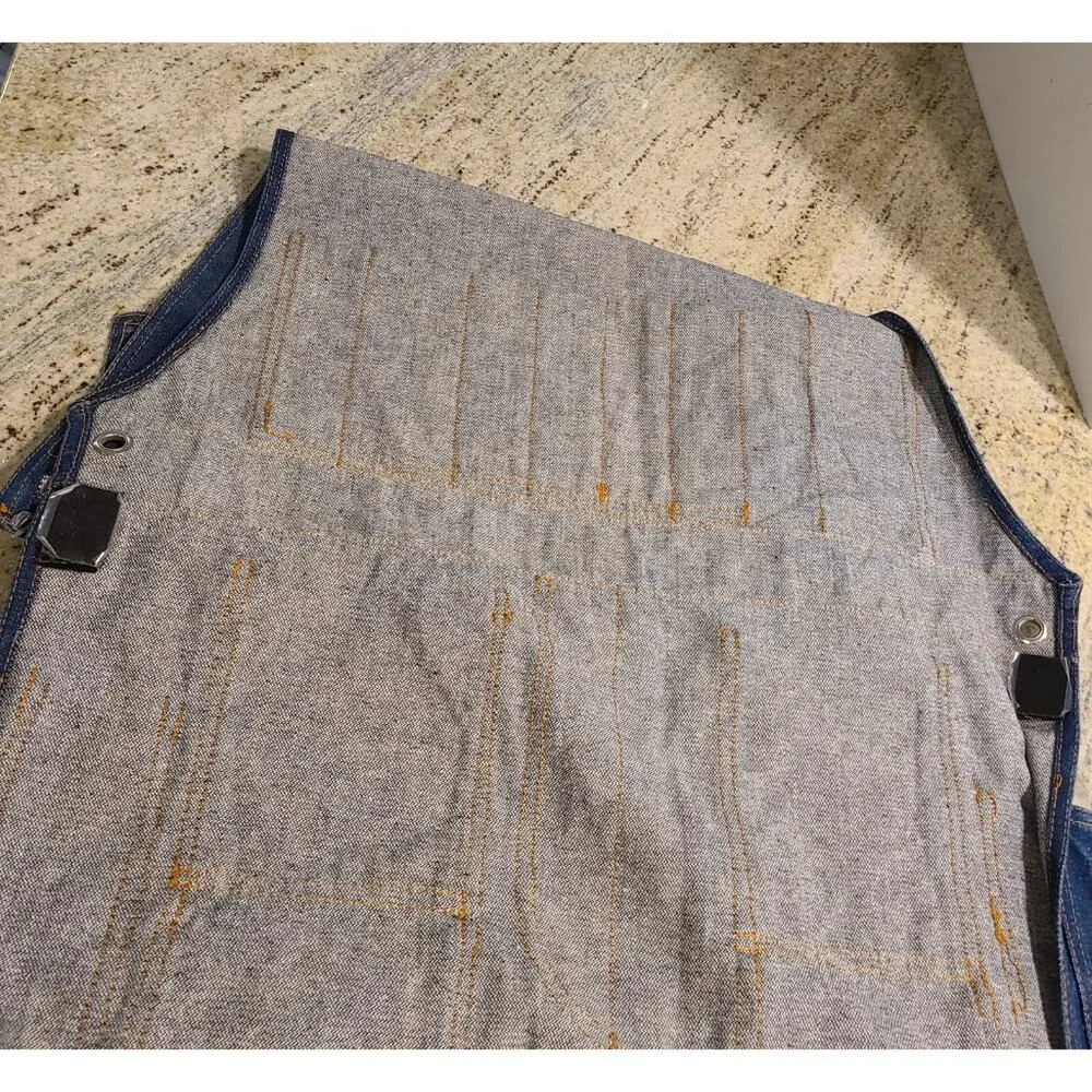 O’TOOL’S ORIGINAL Blue Denim Tool Rack Overalls Hanging Pocket Wall Organizer